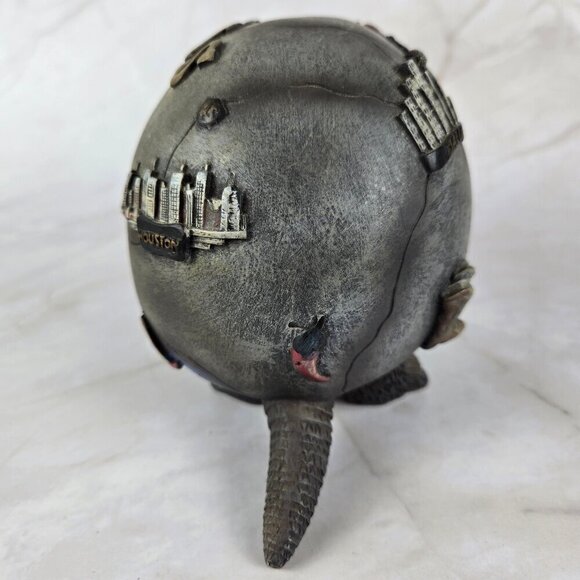 Resin 3D Armadillo Piggy Bank Texas Themed Longhorn Oil Derrick Rose Map Skyline - Picture 7 of 14